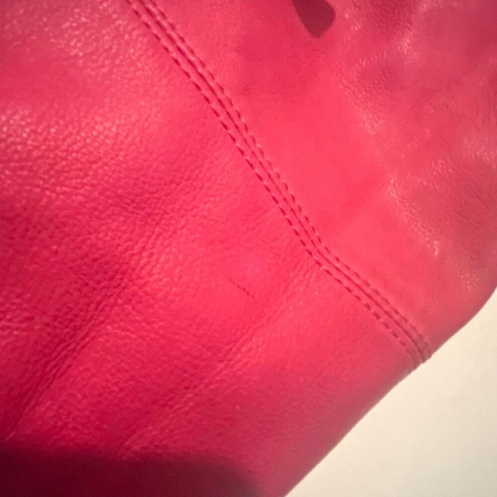 Liebeskind Berlin Satchel Handbag Raspberry Red Leather Top Handle Two Way Purse - Picture 14 of 14